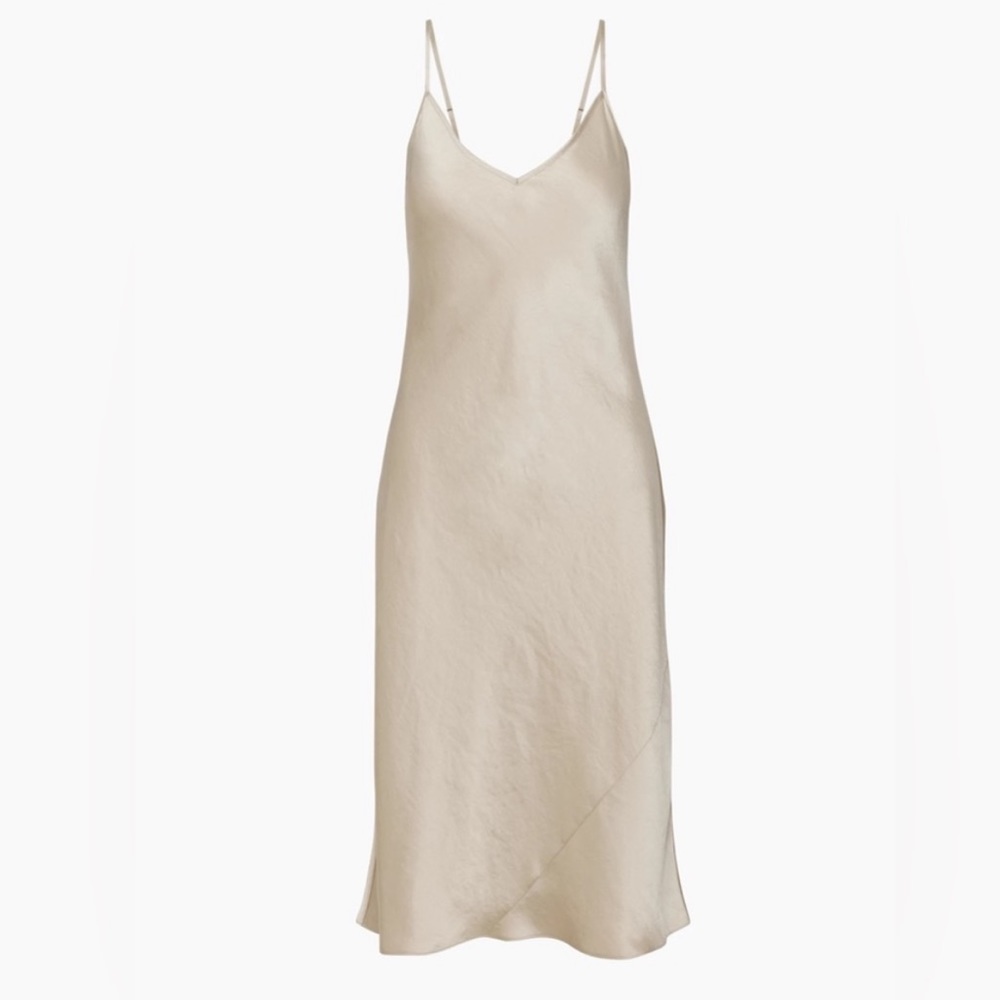 Aritzia Wilfred only satin slip midi dress